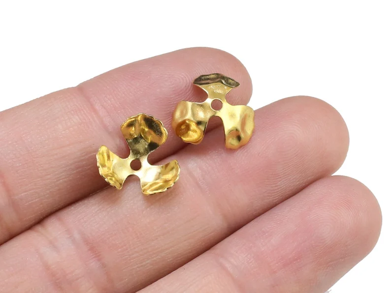 100pcs Brass Bead Caps, Floral - Jewelry Making Gemstones review and price